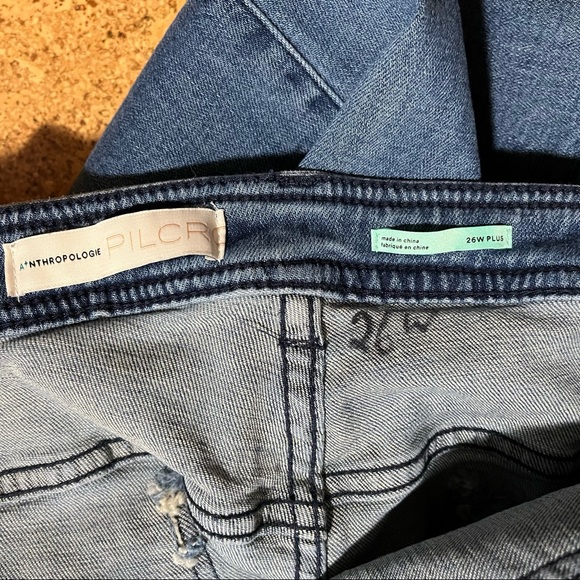 Anthropologie Pilcro Slim Boyfriend High Rise Jeans Light Distressing Sz 26W - Picture 4 of 14